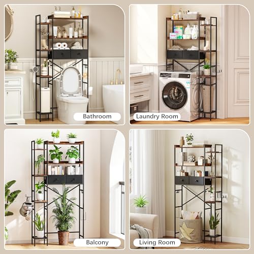 7-Tier Over the Toilet Storage Shelf, Large Bathroom - Image 7