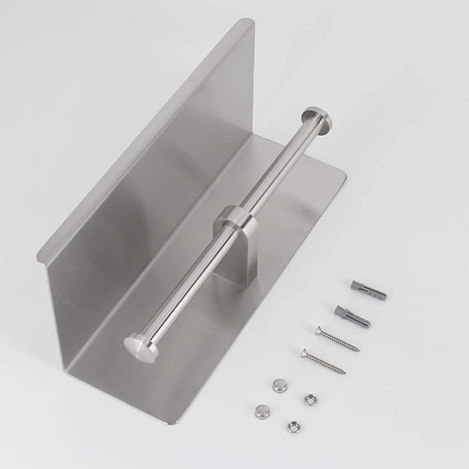 Double Paper Holder, Paper Roll Holder with Shelf, Stainless Steel Roll Holder for or Bathroom Wall Mount Brushed Finish