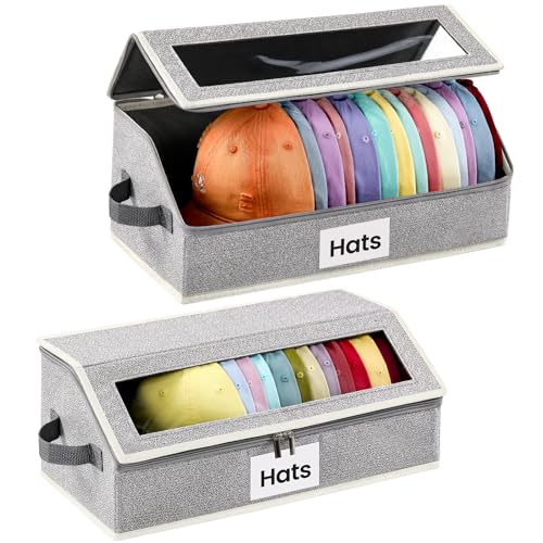 Hat Organizer for Baseball Caps, 2-Pack Stackable Hat - Image 2