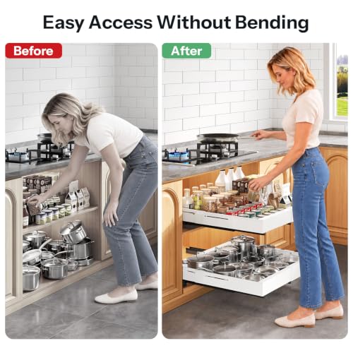 2 Pack Pull Out Cabinet Organizer, Expandable Width - Image 7