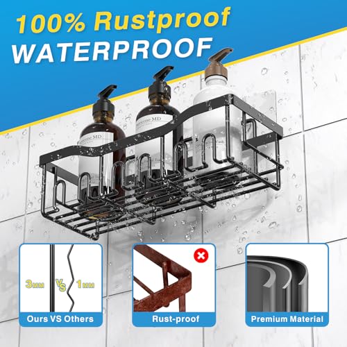 EUDELE Adhesive Shower Caddy, 5 Pack Rustproof Stainless Steel - Image 6