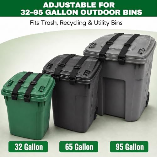 2 Pack Trash Can Locks for Animals, Heavy Duty Raccoon - Image 6