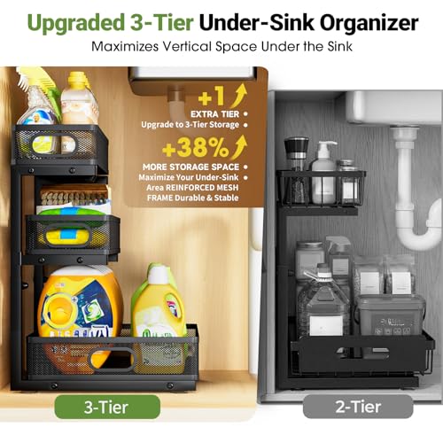 Under Sink Organizer 3 Tier, 2 Pack L-Shaped Pull-Ou | All Products - Image 5