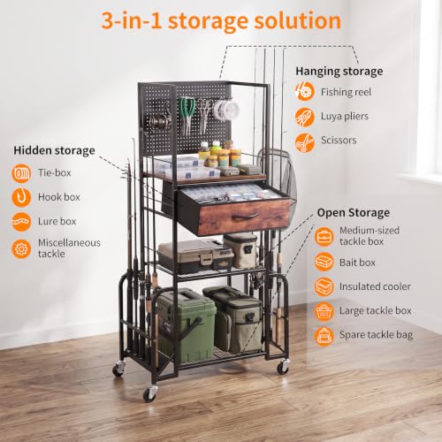 Fishing Rod Holders for Garage, 10-Rod Fishing Rod Storage Rack - Image 5