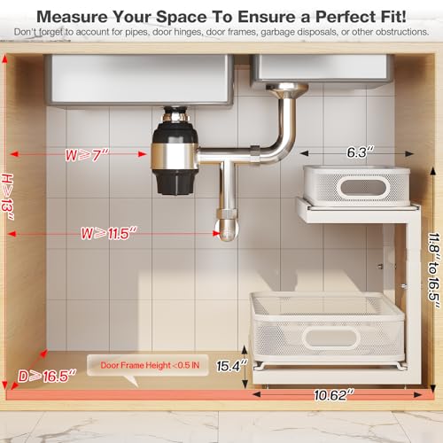 2-Pack Under Sink Storage Organizer with 2-Tier Slid | Under Sink Stor - Image 3