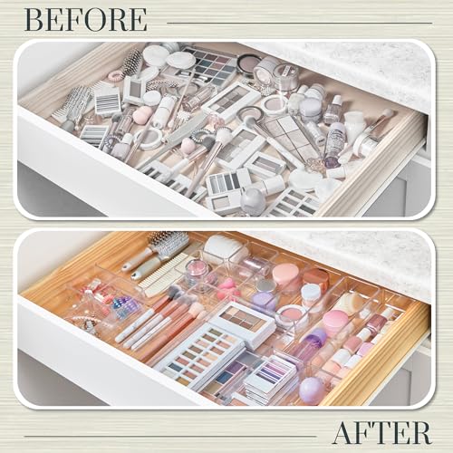 STORi SimpleSort 18-Piece Stackable Clear Drawer Organizer Set | - Image 7