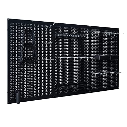 Peg Board Wall Organizer 4 ft. Metal Garage Wall Pegboard - Image 6
