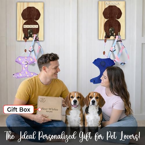 Beagle Dog Leash Holder Wall Mount with Scrabble Letters - Image 6