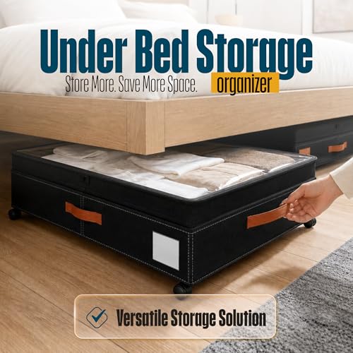 Under Bed Storage Organizer with Wheels, Rolling Under Bed - Image 4