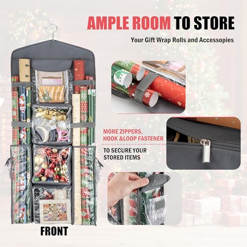 EXLIFBAG Wrapping Paper Storage, Double-Sided Hanging Storage - Image 5