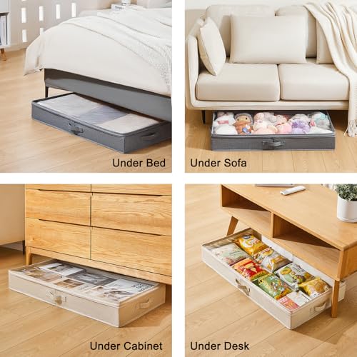 Berdeng 3 Pack Under Bed Storage Containers, Low Profile - Image 5
