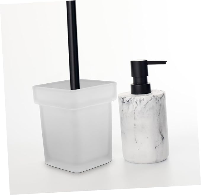 Toilet Bowl Brush Cup Ceramic Holder Bathroom Scrubber Frosted Design Easy Maintenance