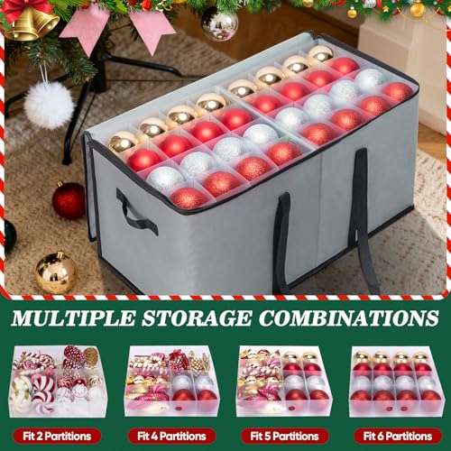 BALEINE Christmas Ornament Storage Box with Dividers - Image 5