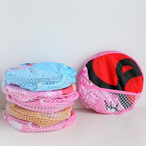 Cute Foldable Pop Up Hamper - Mesh Laundry Basket Durable Handles Toys Tidy Clothes Socks Storage Bag (Blue Elephant)