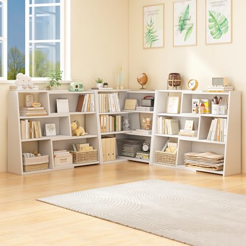 IOTXY Wooden Extendable Shelf Bookcase, 3-Tier Low Bookshelf - Image 8