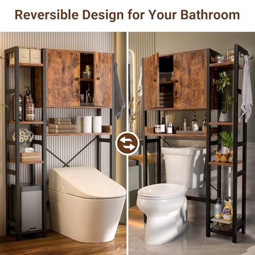 Over The Toilet Storage Cabinet with Doors - 7 Tier - Image 6