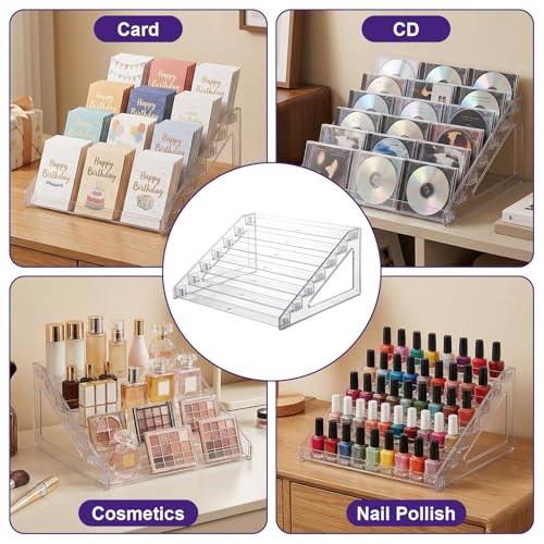 2 Pack 7-Tier Acrylic Card Display Stand, Clear Plastic Organizer - Image 5