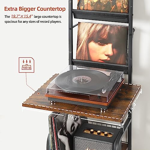 Record Player Stand with Vinyl Storage, Record Player - Image 7
