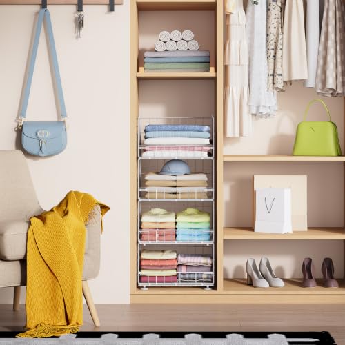 4-Tier Stackable Closet Organizers with Adjustable Feet - Image 3
