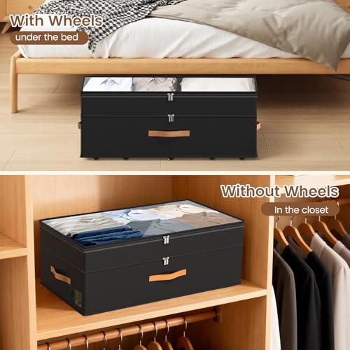 Under Bed Storage with Wheels, 2-Pack Underbed Storage Containers - Image 6