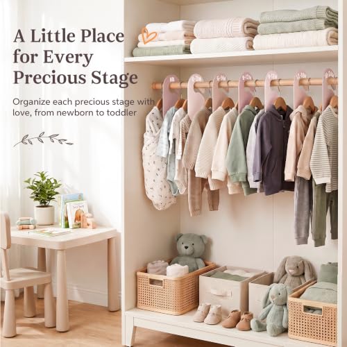 Giftacity 7Pcs Pink Baby Clothes Size Dividers for Nursery Closet - Image 4