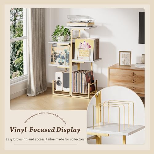 Bikoney Planter-Style Record Player Stand with Vinyl - Image 6