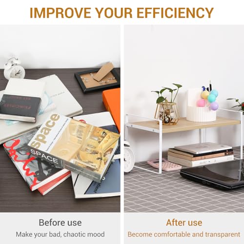 YGYQZ Desk Shelf Organizer for Top of Desk, 1-Tier Desktop - Image 7