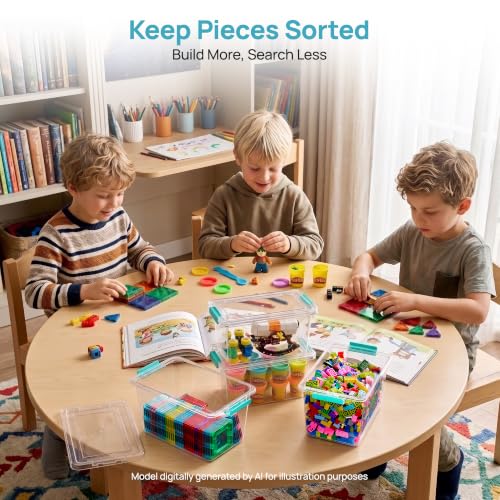 Vtopmart 4 Pack 5 Qt Clear Storage Bins with Lids for Toy & Craft - Image 4