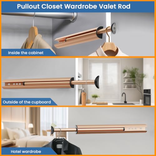 Valet Rod 14-Inch，Tenovel Pull-Out Closet Clothes Closet - Image 7