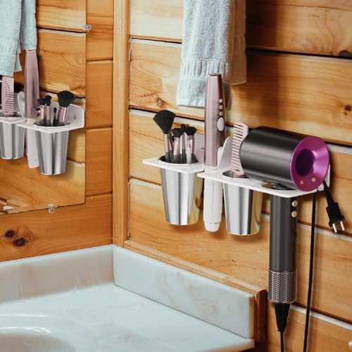 Hair Tool Organizer Wall Mount, White Acrylic Hot Tool Holder - Image 6