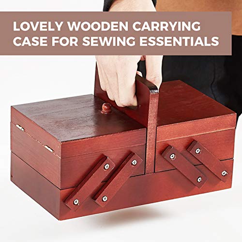 PRIMO SUPPLY Expandable Sewing Box - Seamstress Wooden Box - Image 6