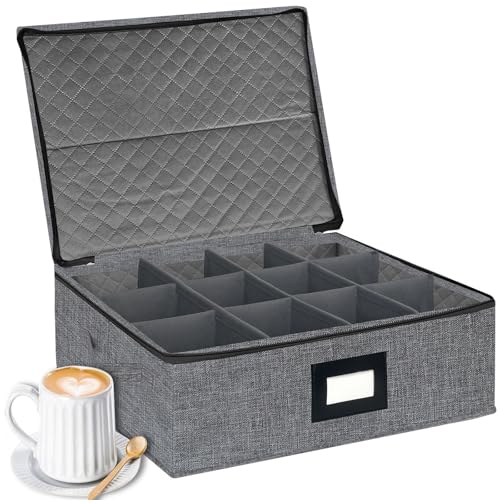 Mug Coffee Storage Box with Dividers - Stackable Glass - Image 2