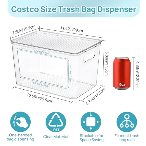 Vtopmart 2 Pack Clear Trash Bag Holder, Stackable Garbage Bag - Image 3