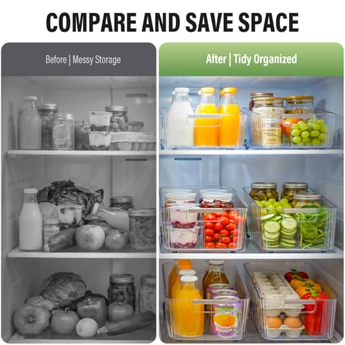 Pull Out Fridge Organizer Bins with Wheels, 8 Dividers, 2-Pack - Image 6