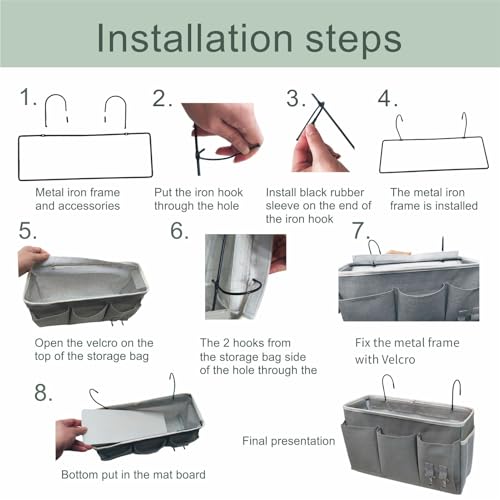 1 Large+1 Small No Drill Bedside Hanging Caddy, Multi-Size - Image 7