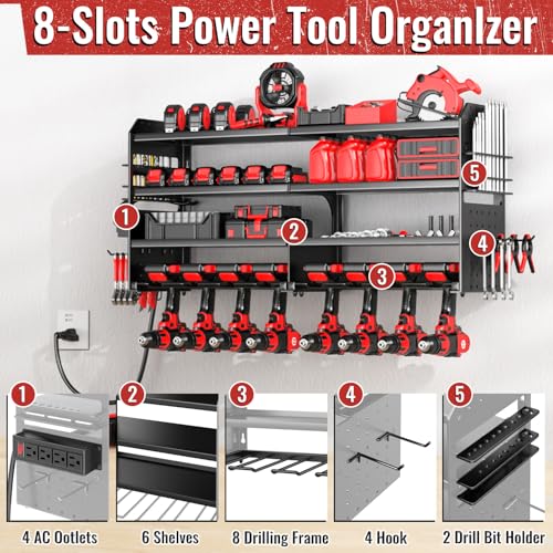 Large Power Tool Organizer Wall Mount with Charging | All Products - Image 6
