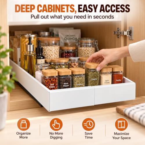 Pull Out Cabinet Organizer, Expandable 7"-11" Slide Out Cabinet - Image 4