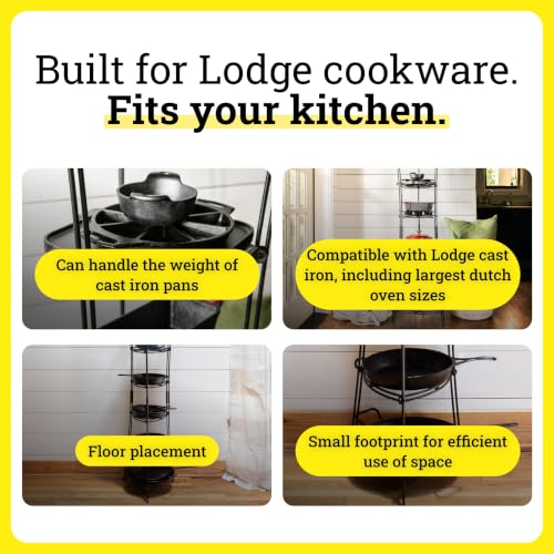 Lodge Cookware Storage Tower 6-Tier Storage Rack, Matte Black - Image 5