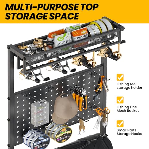 YQSLYSF Fishing Rod Holders for Garage with Pegboard & - Image 3