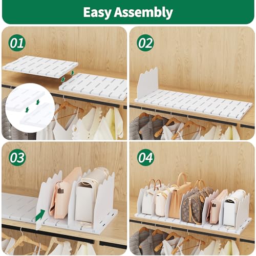 SPACEKEEPER Shelf Divider for Closet, Adjustable Purse Organizers - Image 8