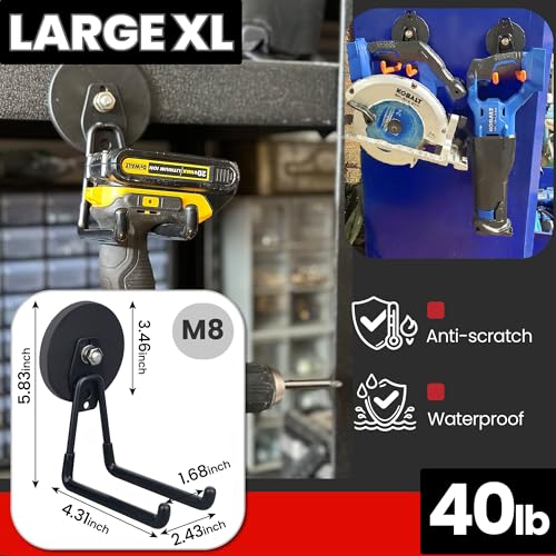Heavy Duty Magnetic Garage Hooks Kit,12 Pack Strong | Garage Storage - Image 8