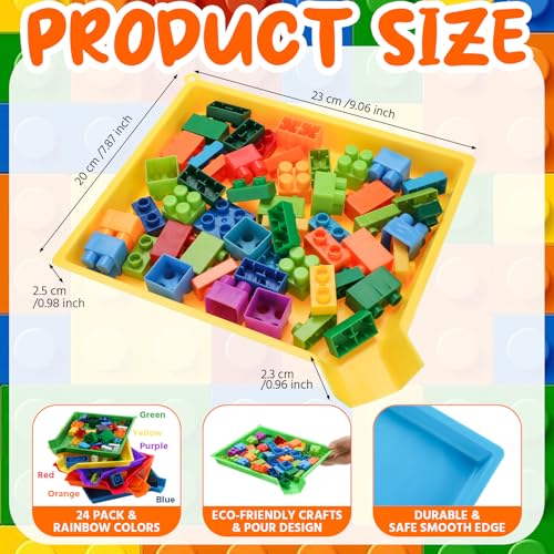 Reallnaive 24 Pcs Plastic Art Sorting Funnel Trays, Bright Color - Image 3