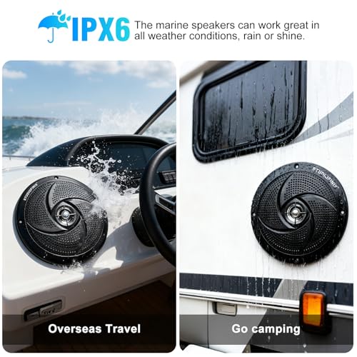 STUDIOFINIX 5.25" Woofer Waterproof Marine Speakers,6.39" Overall - Image 4