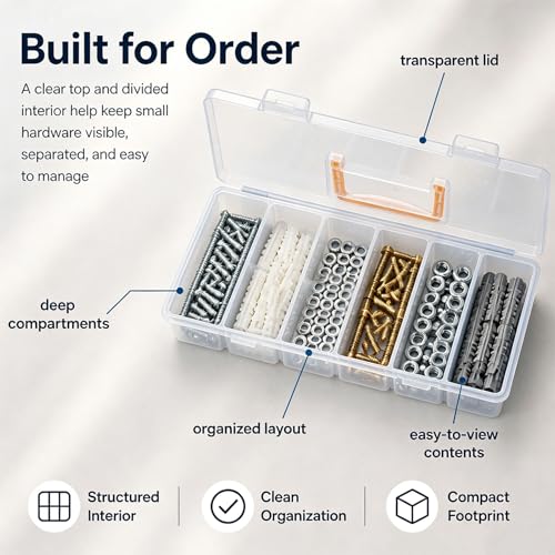 Tool Box Organizer, Clear Plastic Small Tool Box With 6 - Image 5