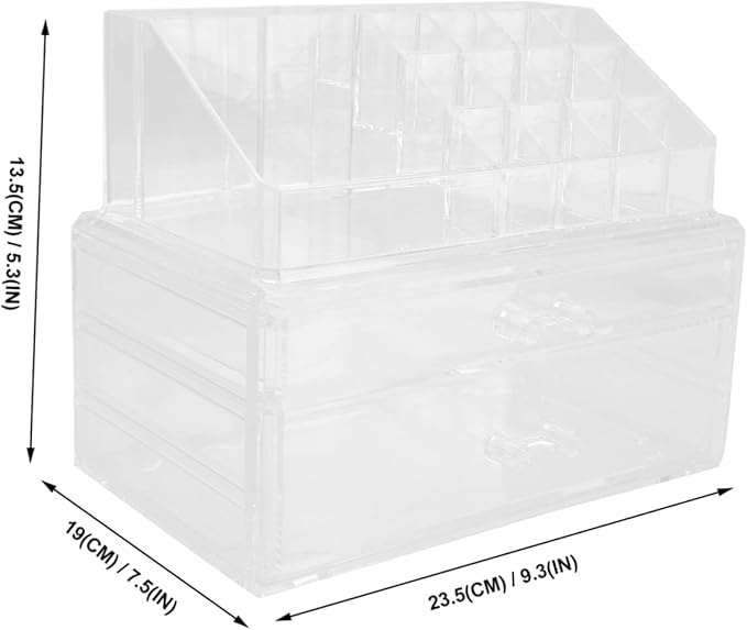 1Pc Acrylic Makeup Storage Box Transparent Drawer Type Organizer for Cosmetics Lightweight Decorative Storage for Home for Students Colleagues