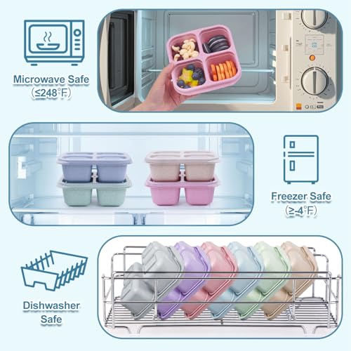 4 Pack Snack Containers, Reusable Bento Snack Box - Image 4