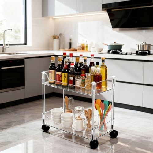 Betoveren 2 Tier Utility Rolling Cart Storage Organizer - Image 4