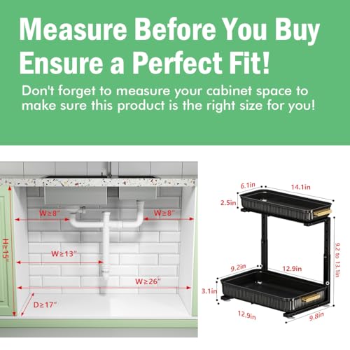 ARSTPEOE Under Sink Organizer - 2 Packs Multi-Purpose Pull-Out - Image 3