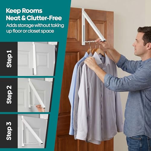 HOLDN’ STORAGE Over The Door Hanger, Single Foldable Rack - Image 7
