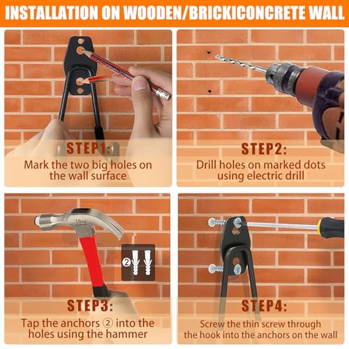KOFANI Heavy Duty Steel Hooks-16PK Orange Wall Mount | Garage Storage - Image 6